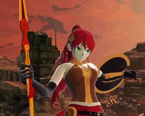 RWBY pyrrha nikos Diamond With Numbers