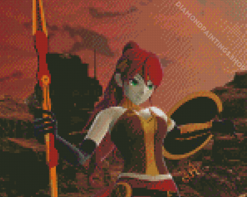 RWBY pyrrha nikos Diamond With Numbers