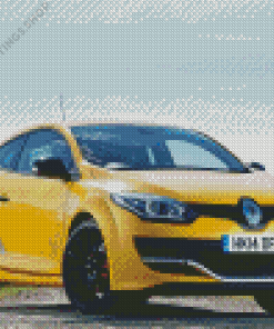 Renault Megane yellow car Diamond With Numbers