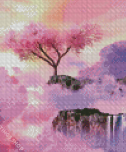 Sakura tree over cloud Diamond Paintings