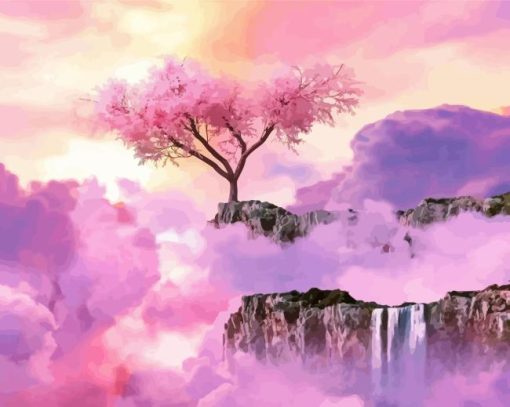 Sakura tree over cloud Diamond Paintings