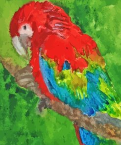 Splash parrot art Diamond With Numbers