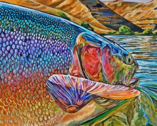 Steelhead Fish Art Diamond Dotz