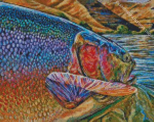 Steelhead Fish Art Diamond Dotz