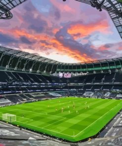 Tottenham Hotspur Stadium with pink clouds view Diamond Dotz