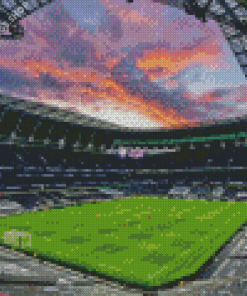 Tottenham Hotspur Stadium with pink clouds view Diamond Dotz