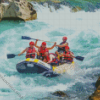 Whitewater Rafting Sport Diamond With Numbers