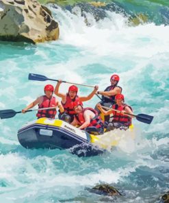 Whitewater Rafting Sport Diamond With Numbers