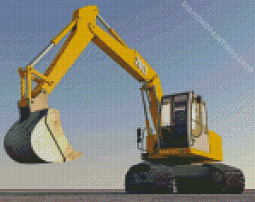 Yellow excavator Diamond With Numbers