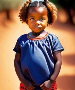 Zulu little girl Diamond With Numbers