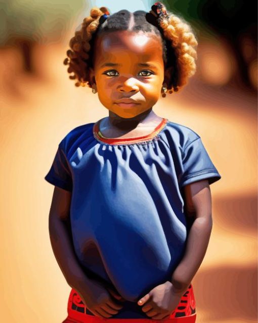 Zulu little girl Diamond With Numbers