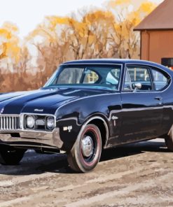 black oldsmobile cutlass Diamond With Numbers