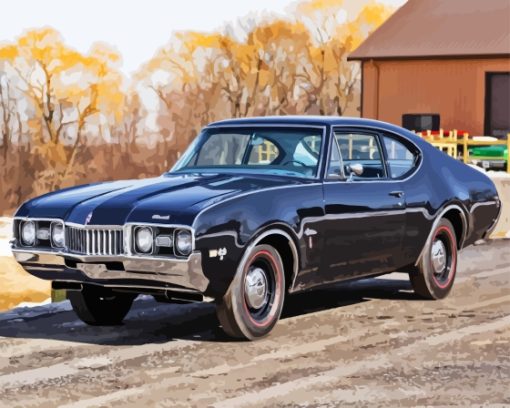 black oldsmobile cutlass Diamond With Numbers