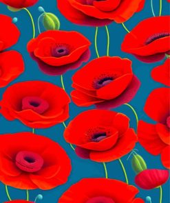 cool Red poppies Diamond Paintings