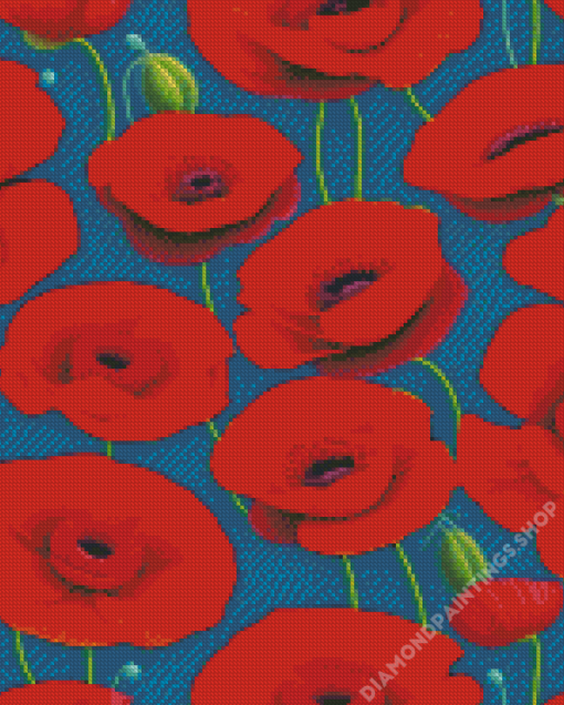 cool Red poppies Diamond Paintings