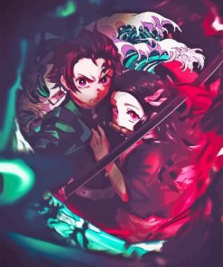 demon slayer tanjiro and Nezuko Diamond Paintings