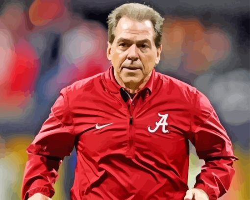 football coach nick Saban Diamond With Numbers