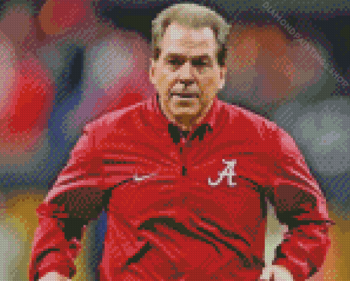 football coach nick Saban Diamond With Numbers