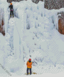 glace montreal Ice climbing Diamond With Numbers