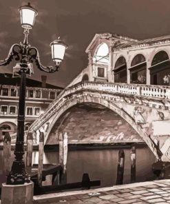 rialto bridge venice black and white Diamond Paints