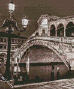 rialto bridge venice black and white Diamond Paints