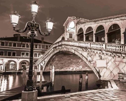 rialto bridge venice black and white Diamond Paints