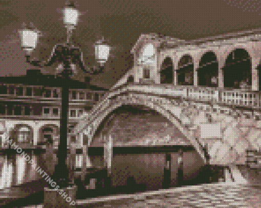 rialto bridge venice black and white Diamond Paints