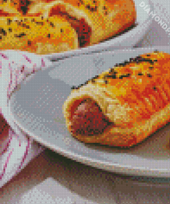 vegan Sausage roll Diamond With Numbers