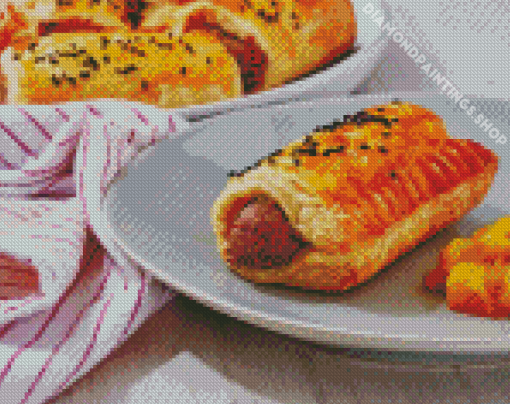 vegan Sausage roll Diamond With Numbers