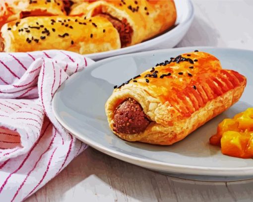 vegan Sausage roll Diamond With Numbers