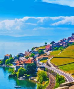 Lavaux vineyard in vevey Diamond With Numbers