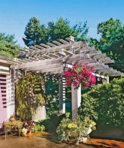 Pergola with pink flowers Diamond By Numbers