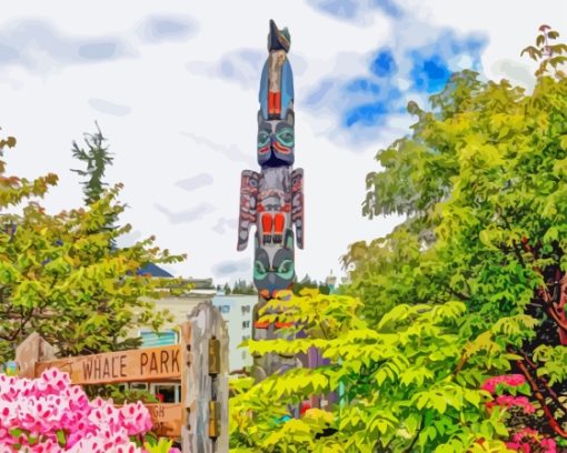 Totem pole Whale Park Diamond By Numbers