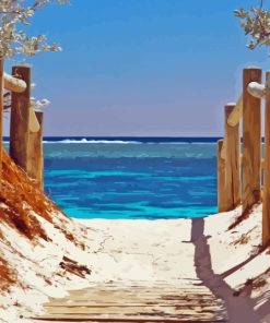 Wooden path to ocean Diamond By Numbers