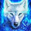 white Spiritual wolf animal Diamond Paints