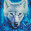 white Spiritual wolf animal Diamond Paints