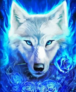 white Spiritual wolf animal Diamond Paints