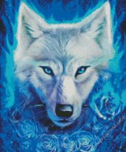 white Spiritual wolf animal Diamond Paints