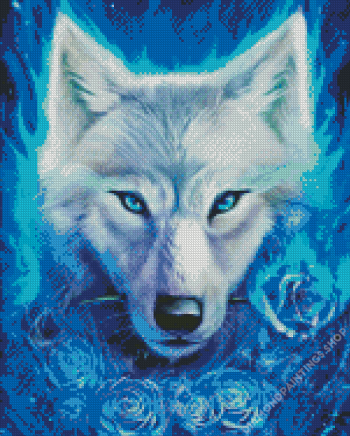 white Spiritual wolf animal Diamond Paints