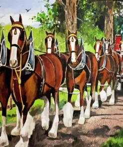 Budweiser Clydesdales Art Diamond By Numbers