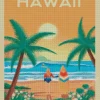 Hawaii waikiki Beach Poster Diamond By Numbers