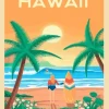 Hawaii waikiki Beach Poster Diamond By Numbers