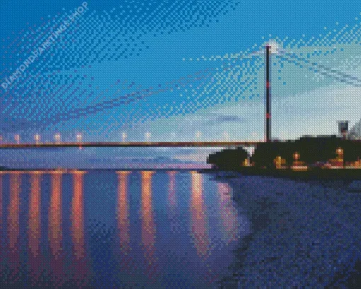 Humber bridge Side View Diamond By Numbers