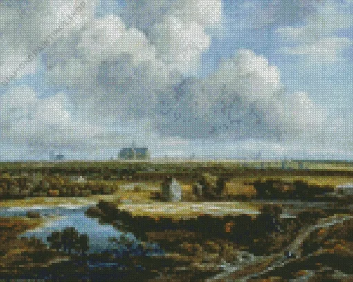 View of Haarlem With Bleaching Fields Diamond By Numbers