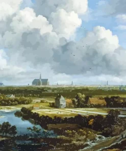 View of Haarlem With Bleaching Fields Diamond By Numbers