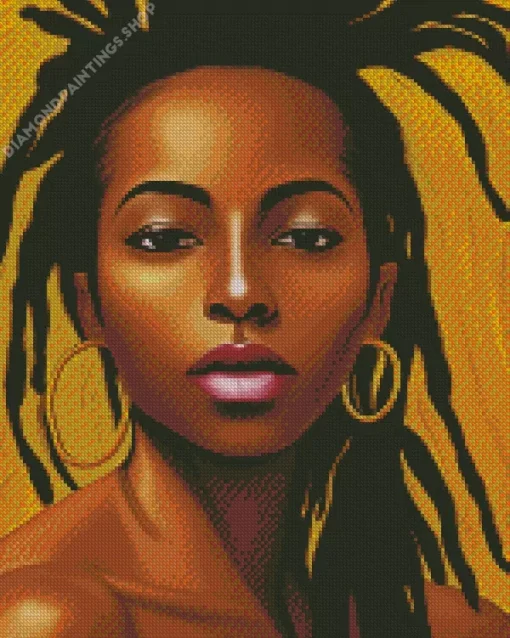 Woman with locs Art Diamond Paintings