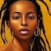 Woman with locs Art Diamond Paintings