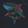 colorful shark pop art Diamond Paintings