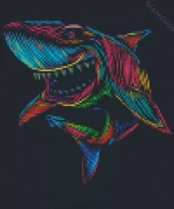 colorful shark pop art Diamond Paintings