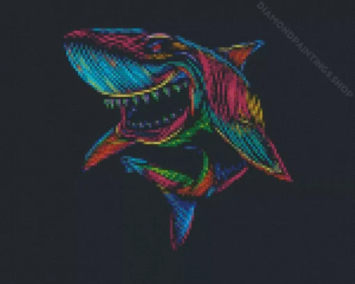 colorful shark pop art Diamond Paintings